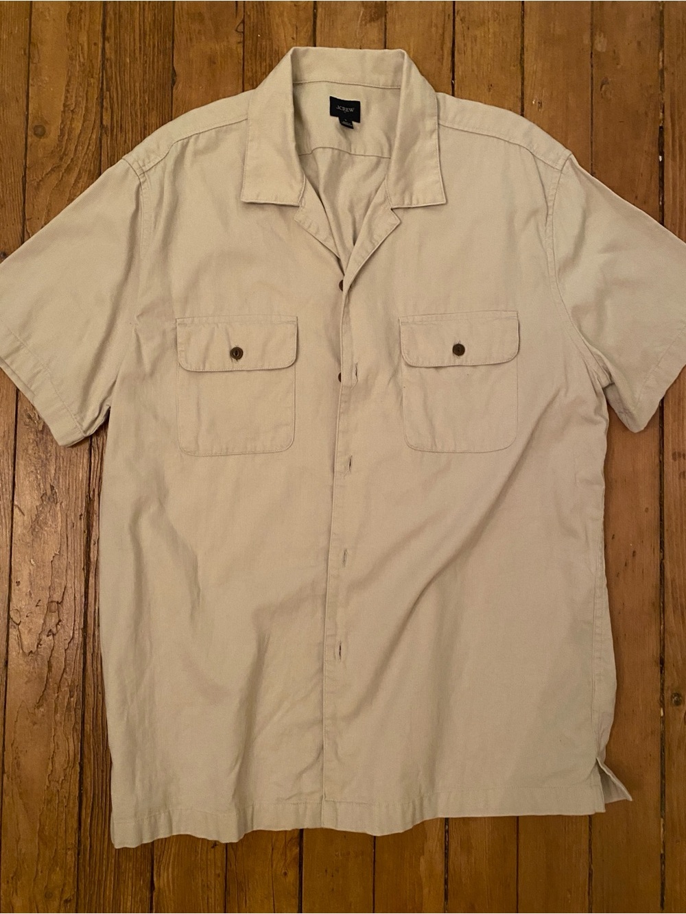 J CREW pin wale corduroy camp collar shirt size large